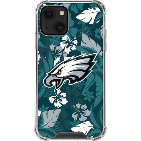 NFL Philadelphia Eagles Tropical Print iPhone 14 Plus Clear Case