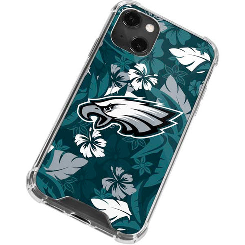 NFL Philadelphia Eagles Tropical Print iPhone 14 Plus Clear Case