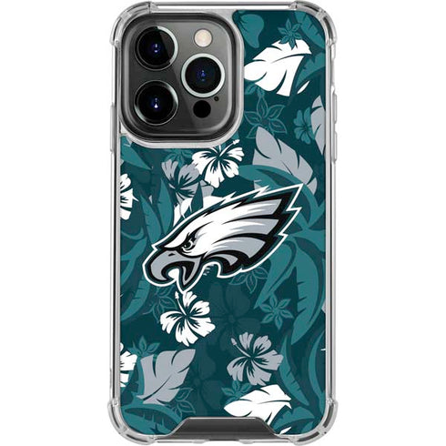 NFL Philadelphia Eagles Tropical Print iPhone 15 Pro Clear Case