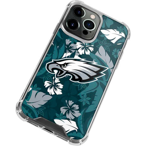 NFL Philadelphia Eagles Tropical Print iPhone 14 Pro Clear Case