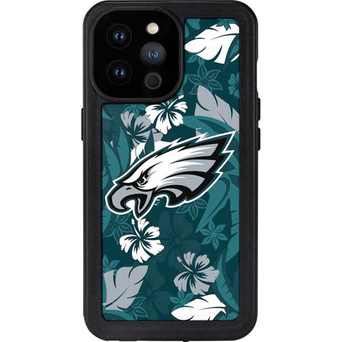 NFL Philadelphia Eagles Tropical Print iPhone 14 Pro Max Waterproof Case