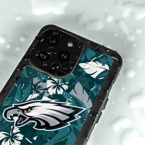 NFL Philadelphia Eagles Tropical Print iPhone 14 Pro Max Waterproof Case