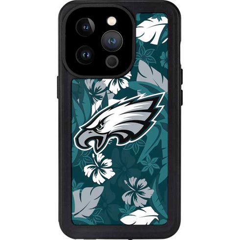 NFL Philadelphia Eagles Tropical Print iPhone 14 Pro Waterproof Case