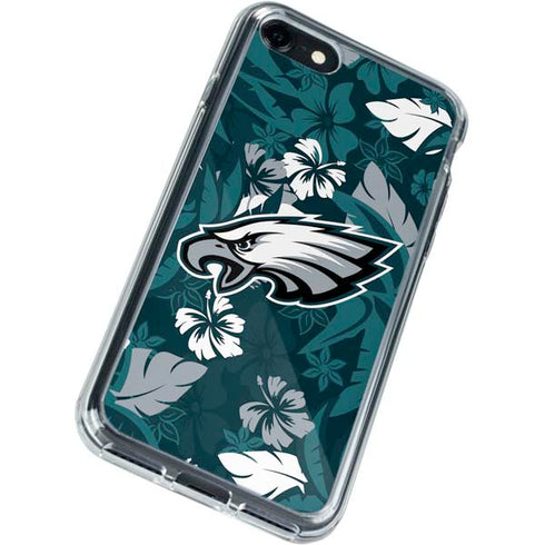 NFL Philadelphia Eagles Tropical Print iPhone SE (2nd & 3rd Gen) Clear Case