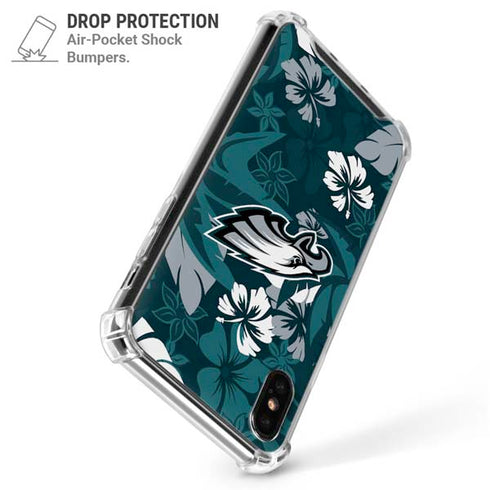 NFL Philadelphia Eagles Tropical Print iPhone XS Max Clear Case