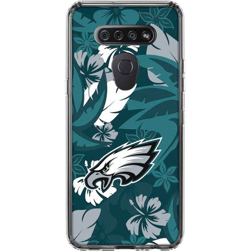 NFL Philadelphia Eagles Tropical Print LG K51/Q51 Clear Case
