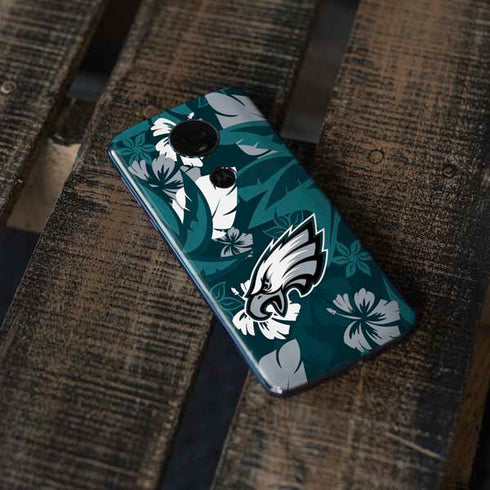 NFL Philadelphia Eagles Tropical Print Moto E5 Plus Skin