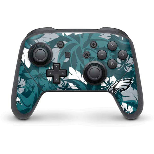 NFL Philadelphia Eagles Tropical Print Nintendo Switch Pro Controller Skin