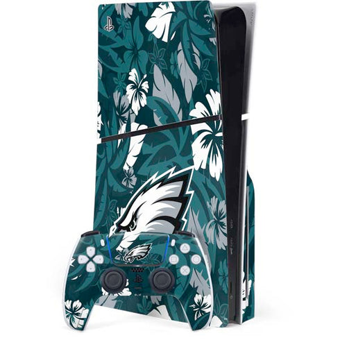 NFL Philadelphia Eagles Tropical Print PS5 Slim Disk Bundle Skin