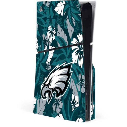 NFL Philadelphia Eagles Tropical Print PS5 Slim Disk Console Skin