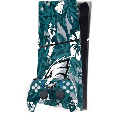 NFL Philadelphia Eagles Tropical Print PS5 Slim Digital Edition Console Skin