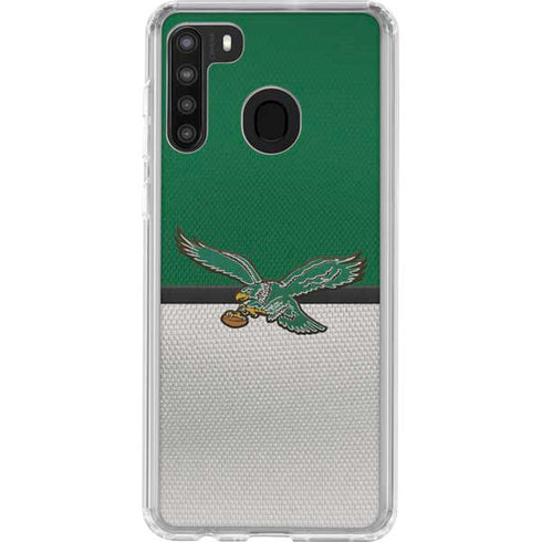 NFL Philadelphia Eagles Vintage Galaxy A21 Clear Case