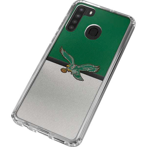 NFL Philadelphia Eagles Vintage Galaxy A21 Clear Case