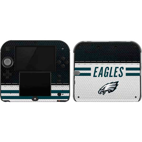 NFL Philadelphia Eagles White Striped Nintendo 2DS Skin