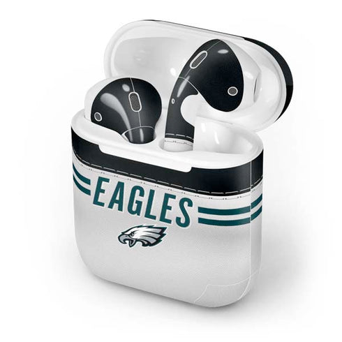 NFL Philadelphia Eagles White Striped Apple AirPods Skin