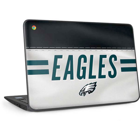 NFL Philadelphia Eagles White Striped HP Chromebook Skin