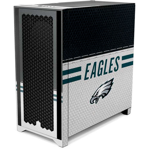 NFL Philadelphia Eagles White Striped Corsair 4000D Tempered Glass Mid-Tower ATX Case Skin