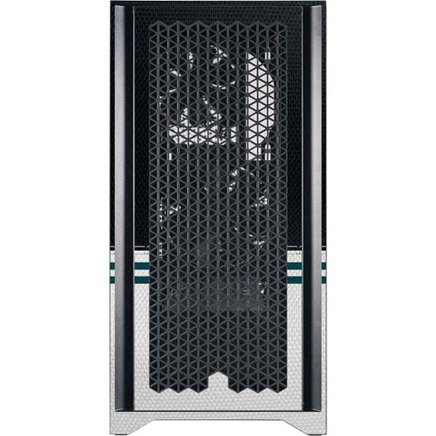 NFL Philadelphia Eagles White Striped Corsair 4000D Tempered Glass Mid-Tower ATX Case Skin