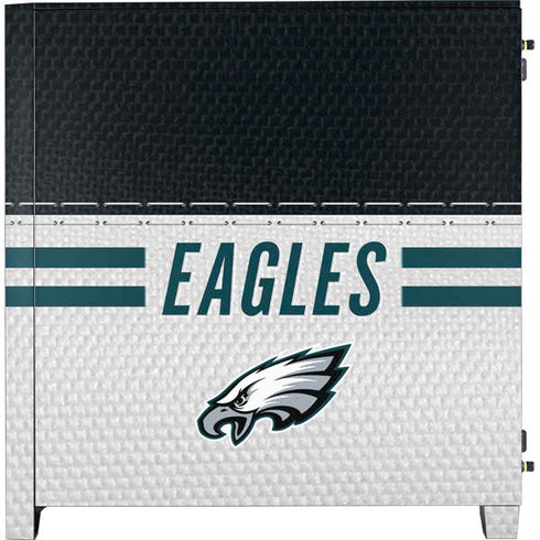 NFL Philadelphia Eagles White Striped Corsair 4000D Tempered Glass Mid-Tower ATX Case Skin