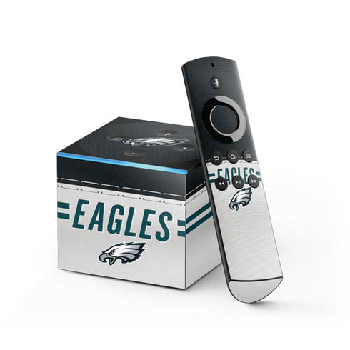 NFL Philadelphia Eagles White Striped Fire TV Cube Skin