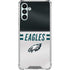 NFL Philadelphia Eagles White Striped Galaxy A13 5G Clear Case