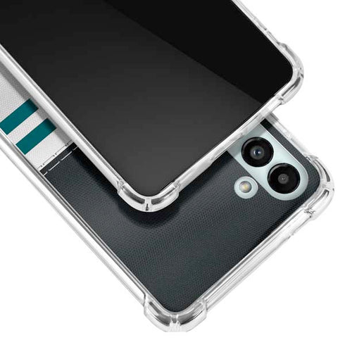 NFL Philadelphia Eagles White Striped Galaxy A13 5G Clear Case
