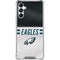 NFL Philadelphia Eagles White Striped Galaxy A14 5G Clear Case