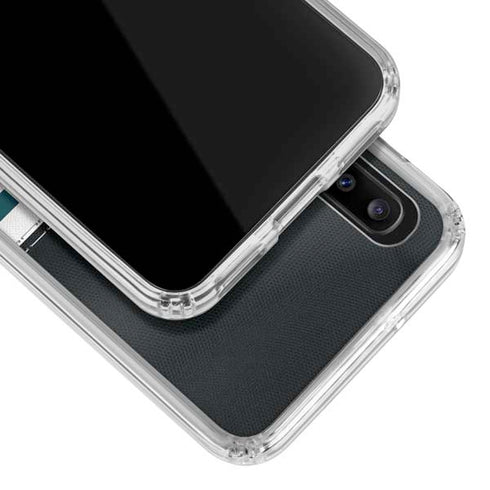 NFL Philadelphia Eagles White Striped Galaxy A30 Clear Case