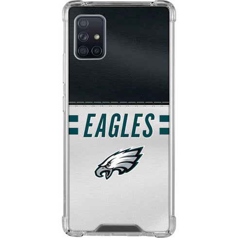 NFL Philadelphia Eagles White Striped Galaxy A51 5G Clear Case