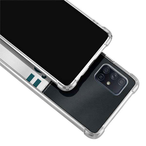 NFL Philadelphia Eagles White Striped Galaxy A51 5G Clear Case