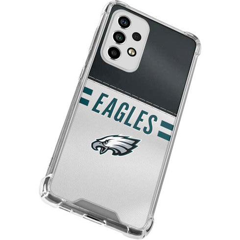 NFL Philadelphia Eagles White Striped Galaxy A53 5G Clear Case