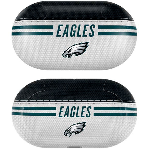 NFL Philadelphia Eagles White Striped Galaxy Buds Plus Skin