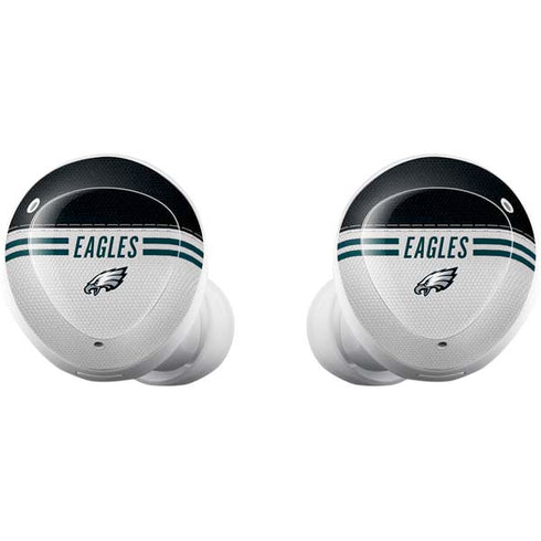 NFL Philadelphia Eagles White Striped Galaxy Buds Plus Skin