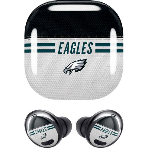 NFL Philadelphia Eagles White Striped Galaxy Buds Pro Skin