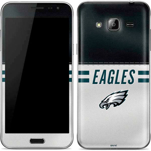 NFL Philadelphia Eagles White Striped Galaxy J3 Skin