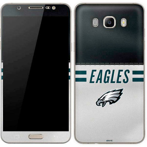 NFL Philadelphia Eagles White Striped Galaxy J7 Skin