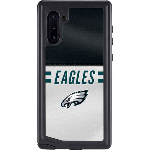 NFL Philadelphia Eagles White Striped Galaxy Note 10 Waterproof Case