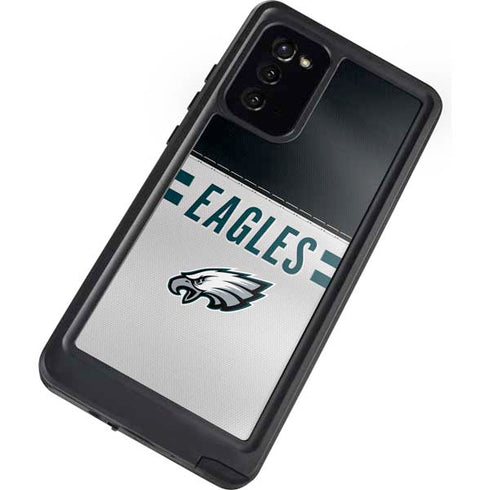 NFL Philadelphia Eagles White Striped Galaxy Note20 5G Waterproof Case