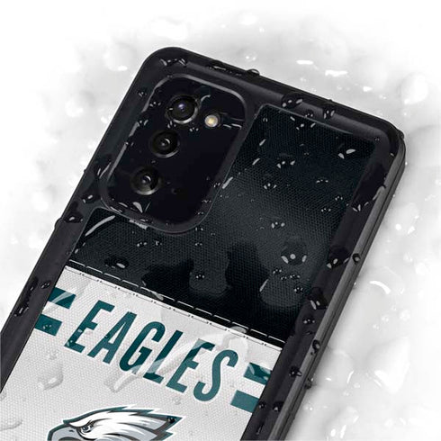 NFL Philadelphia Eagles White Striped Galaxy Note20 5G Waterproof Case
