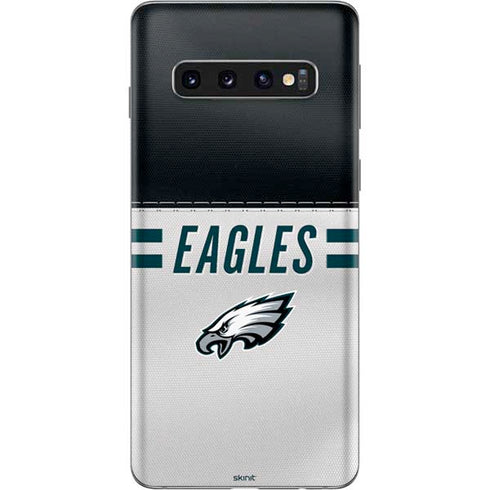 NFL Philadelphia Eagles White Striped Galaxy S10 Skin