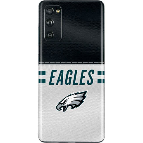 NFL Philadelphia Eagles White Striped Galaxy S20 Fan Edition Skin