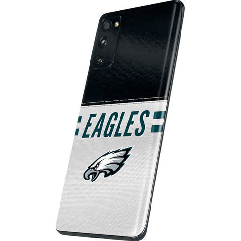 NFL Philadelphia Eagles White Striped Galaxy S20 Fan Edition Skin