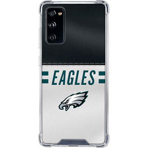 NFL Philadelphia Eagles White Striped Galaxy S20 FE Clear Case