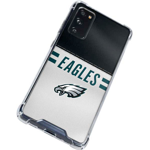 NFL Philadelphia Eagles White Striped Galaxy S20 FE Clear Case