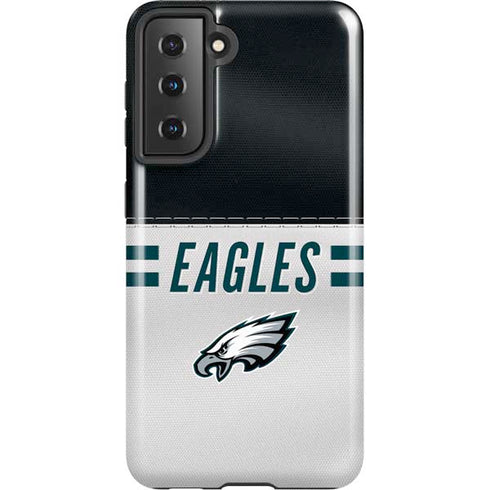 NFL Philadelphia Eagles White Striped Galaxy S21 5G Pro Case