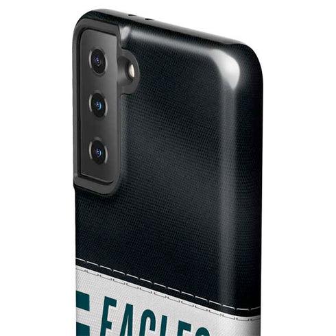 NFL Philadelphia Eagles White Striped Galaxy S21 FE Pro Case