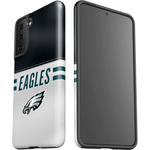 NFL Philadelphia Eagles White Striped Galaxy S21 FE Pro Case