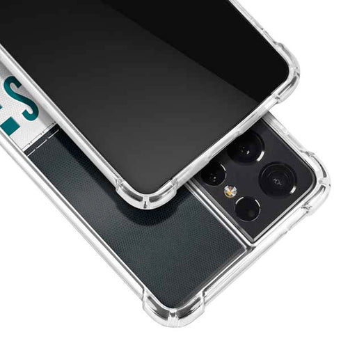 NFL Philadelphia Eagles White Striped Galaxy S21 Ultra 5G Clear Case