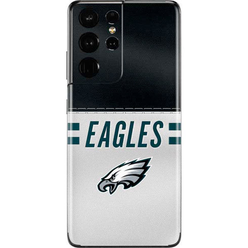 NFL Philadelphia Eagles White Striped Galaxy S21 Ultra 5G Skin