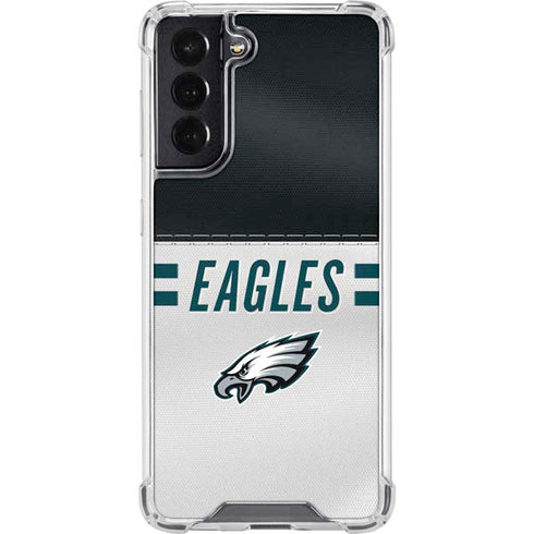 NFL Philadelphia Eagles White Striped Galaxy S22 Clear Case